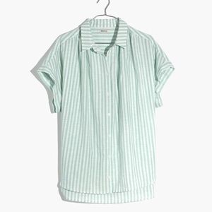 Madewell Central Shirt in Mint Stripe